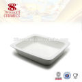 Wholesale ceramic white dinner buffet plate serving square dishes